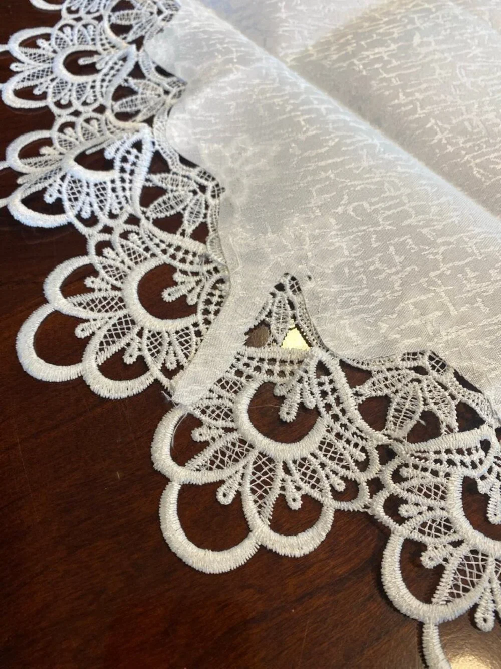 Round White Jacquard Lace Table Top Centerpiece Doily Placemat 23”